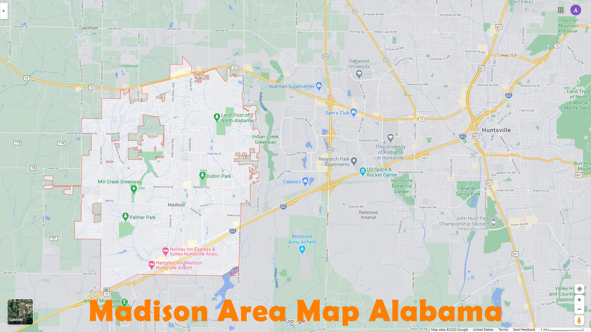Madison Area Map Alabama